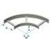 CROSSLINE TAPA P/CURVA HORIZONTAL 24" R8" 90 PERALTE 6