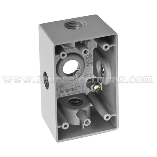 RAWELT CAJA RECT INTEMPERIE RR 19.05 3/4" 5 BOCAS
