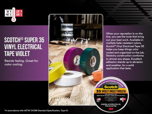 3M CINTA SCOTCH SUPER 35 BLANCO 19mm X 20.1m