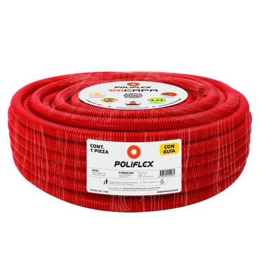 POLIFLEX NARANJA S/GUIA 1 (25mm) ROLLO 50MTS
