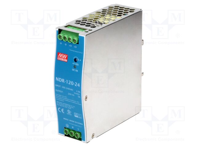 MEANWELL FUENTE DE PODER 100-240VAC/24VDC 120W 5A
