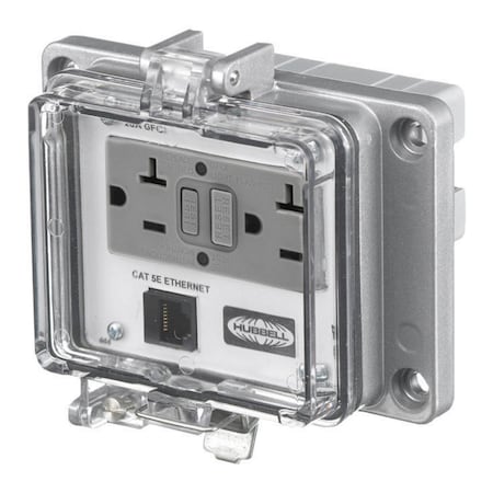 HUBBELL ETHERNET IND NEMA 12/4 15A 125V RECEPT GFCI