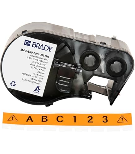 BRADY LABEL 1 IN W X 25 FT LNG ORANGE