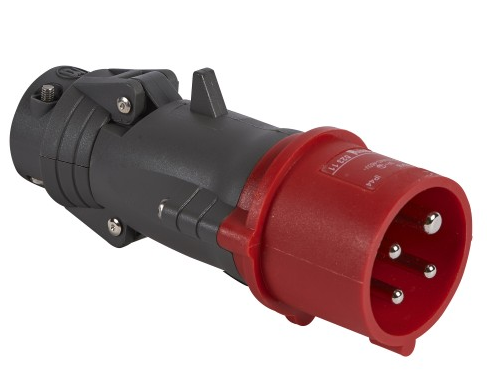 LEVITON CLAVIJA PIN & SLEEVE 32A 440-460V 3P+T 11H IP66/IP67 ROJO