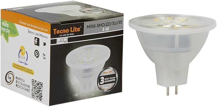 TECNOLITE FOCO MR16 LED 3W VERDE