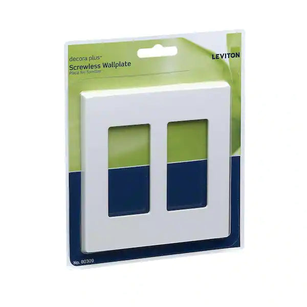 LEVITON PLACA 2 VENTANAS DECORA BLANCO