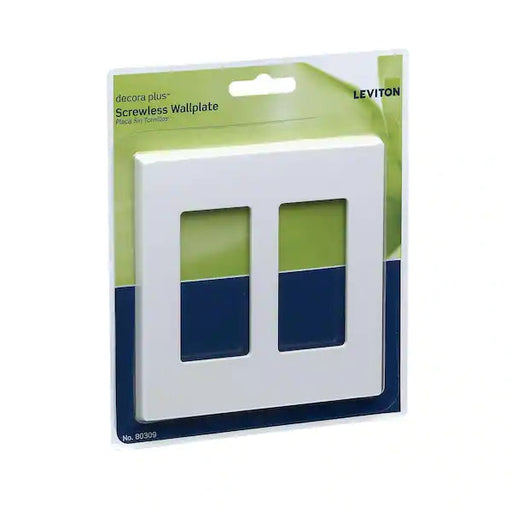 LEVITON PLACA 2 VENTANAS DECORA BLANCO