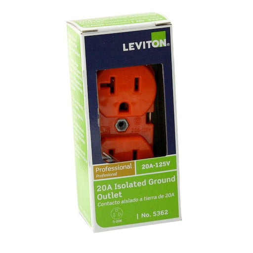 LEVITON DECORA CONTACTO DUPLEX HOSPITAL SUP Y T AISLADA NARANJA