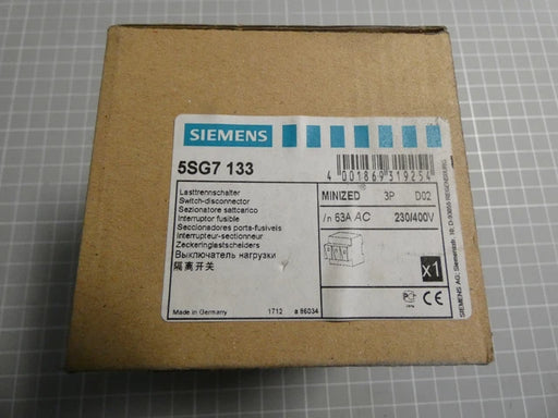 SIEMENS CARTUCHO FUSIBLE 63A SILIZED 400V GR PROT SEMICON TAM D02