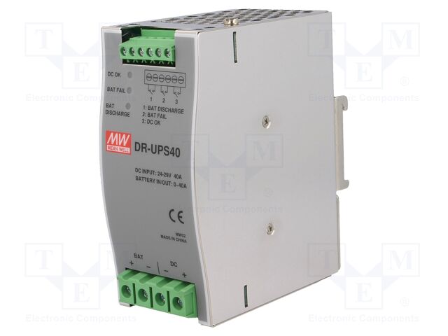 MEANWELL AC-DC DIN RAIL BATTERY CHARGER DR-UPS40