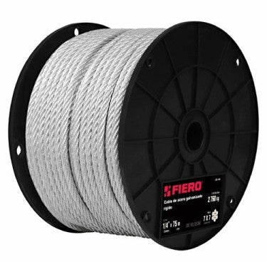 TRUPER CABLE DE ACERO 3/16" 7X7 HILOS RIGIDO 75MTS
