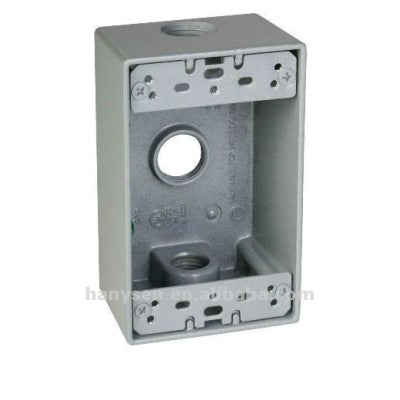 ARGOS CAJA RECTANGULAR NO METALICA 3 ORIFICIOS 2X4" GRIS