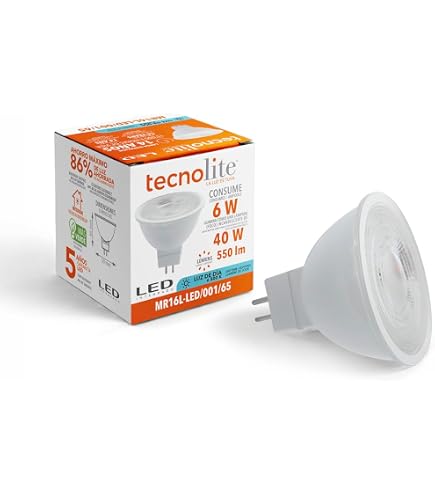 TECNOLITE LAMPARA LED MR16 AZUL 6W 100-240V GX5.3