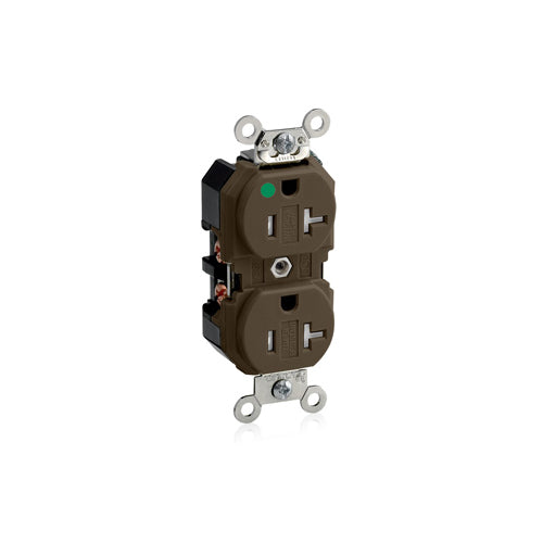 LEVITON RECEP DUPLEX GDO HOSP 2P 3H 20AMP 125V BCO