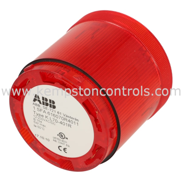 ABB KL70-401R MODULO TORRETA PERMANENTE ROJO 12-240V AC/DC AGREGAR BULBO/LED