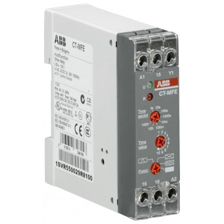 ABB CT-MFE TIMER RELEVADOR MULTIFUNCTION 1C/O 0.05S-100H 24-240VAC/DC