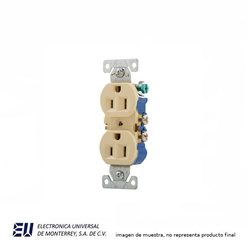 LEVITON CONTACTO DUPLEX 2P 3H 15A 125V MARFIL
