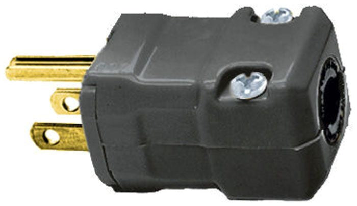 HUBBELL VALISE PLUG 15A 125V 5-15P BK
