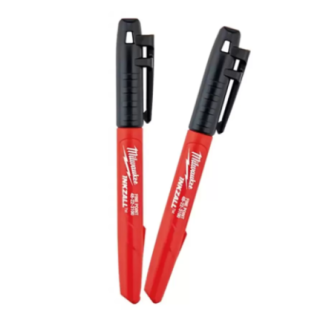MILWAUKEE MARCADORES PUNTO FINO NEGRO INKZALL 2 PIEZAS
