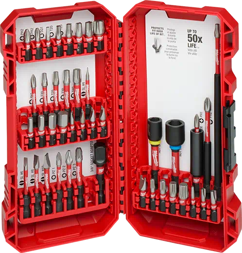 MILWAUKEE SET DE PUNTAS DE IMPACTO SHOCKWAVE DE 43 PIEZAS