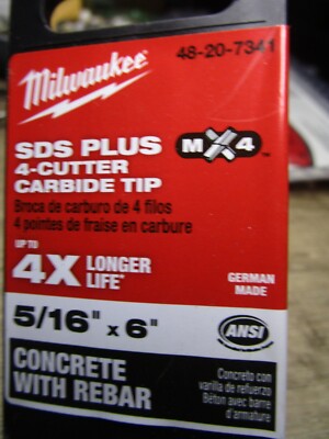 MILWAUKEE BROCA PARA CONCRETO SDS-PLUS MX4    5/16" X 6"