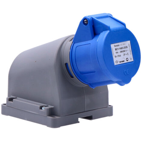 MARNO BASE MURAL 2P+T 6H 32AMP 230V IP44 AZUL