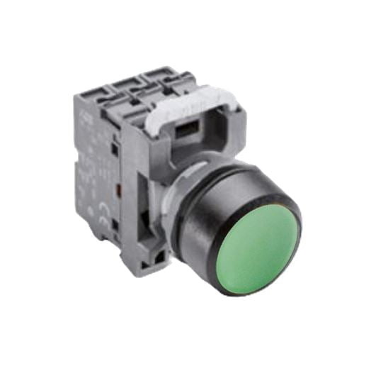 ABB CP1-10G-11 BOTON PULSADOR VERDE MOMENTANEO NO ILUMRASANTE INCLUYE 1NO + 1NC . SERIE COMPACTA