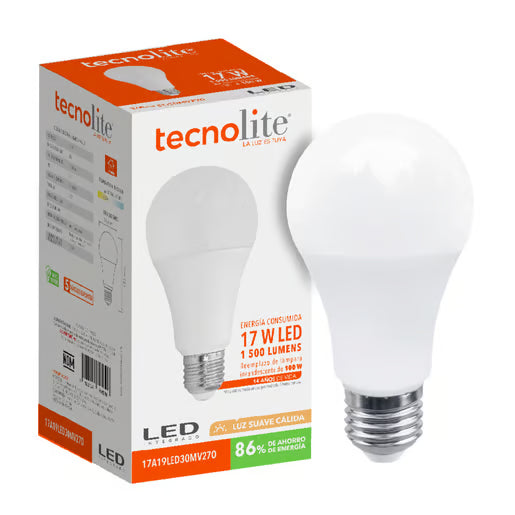 TECNOLITE LAMPARA LED 17W100-240V3000K1500LM