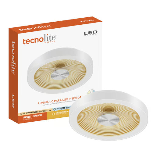 TECNOLITE LAMPARA PLAFON LED TECHO 18W LUZ BLANCA AJUSTABLE IP54