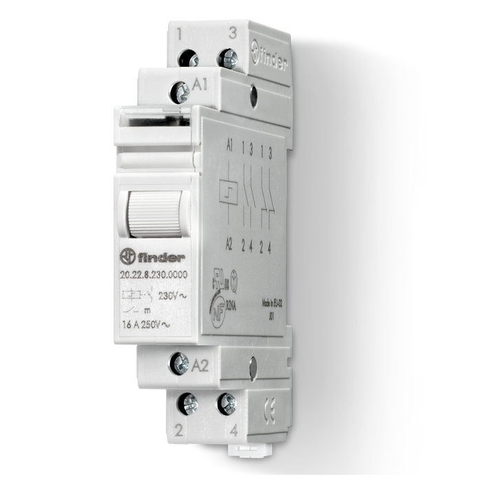 FINDER RELEVADOR DE POTENCIA DPST-NO 120V 16AMP RIEL DIN