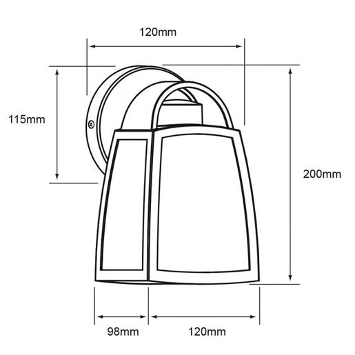 TECNOLITE FAROL SIRIO NEGRO E27 IP44 200X120Mm