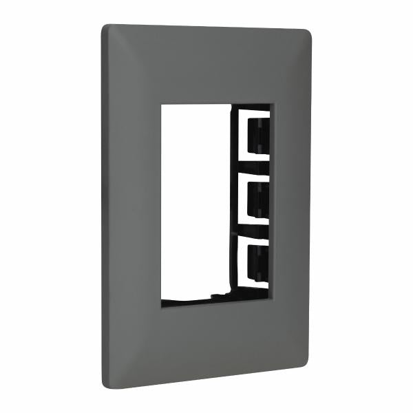 ESTEVEZ PLACA 3 VENTANAS GRIS OSCURO MATE