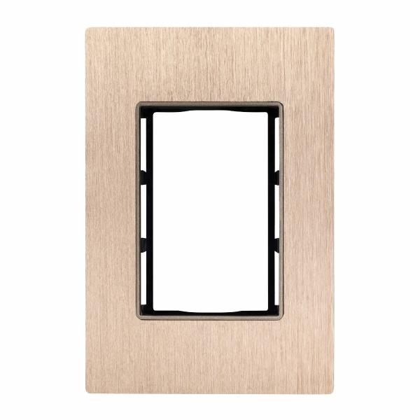 ESTEVEZ PLACA 3 VENTANAS ALUMINIO COBRE CEPILLADO SQUARE