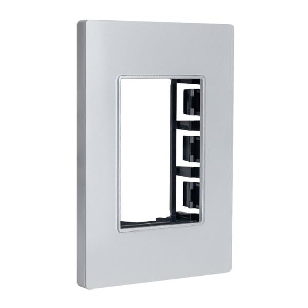 ESTEVEZ PLACA 3 VENTANAS CRISTAL PLATA SQUARE