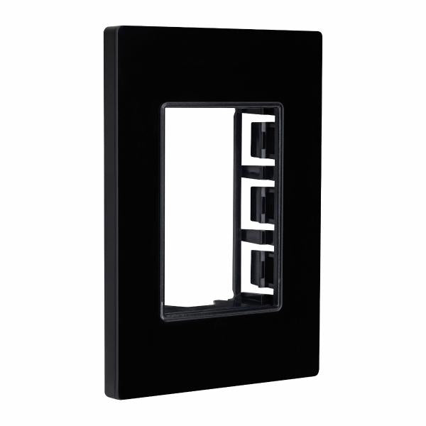 ESTEVEZ PLACA 3 VENTANAS CRISTAL NEGRO SQUARE