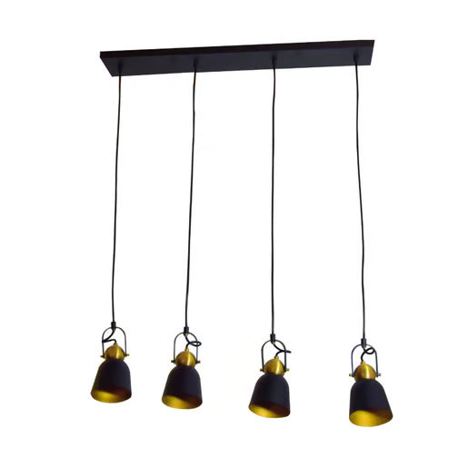 TECNOLITE COLGANTE RAN II NEGRO/ORO E27