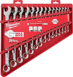 MILWAUKEE JUEGO LLAVES COMBINADAS SAE - 15 PIEZAS