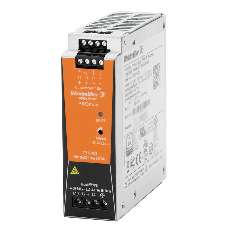 WEIDMULLER FUENTE PRO MAX3 3F 400-500VAC SAL 24VDC 5A