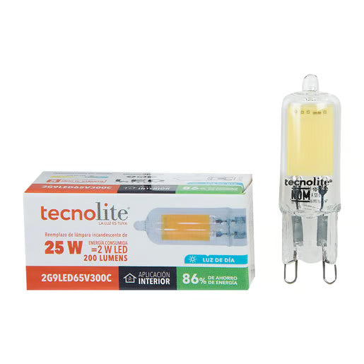 TECNOLITE LAMPARA LED AMPOLLETA 2W 127V 6500K G9 230LM