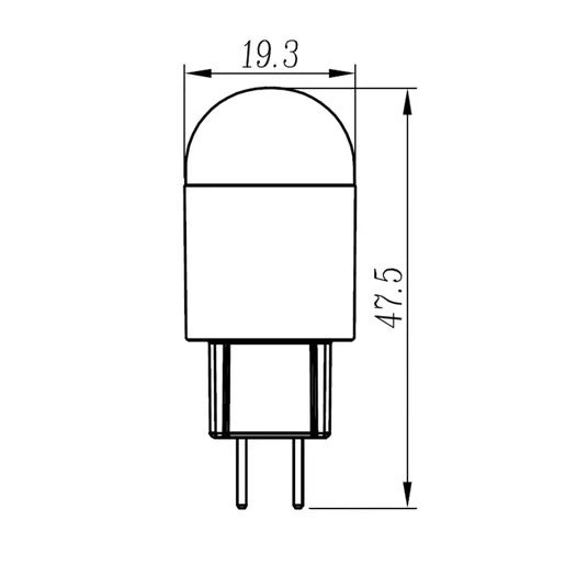 TECNOLITE FOCO CACAHUATE 2W 3000K 127V GY6.35