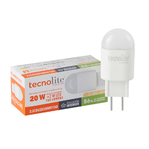 TECNOLITE FOCO CACAHUATE 2W 3000K 127V GY6.35