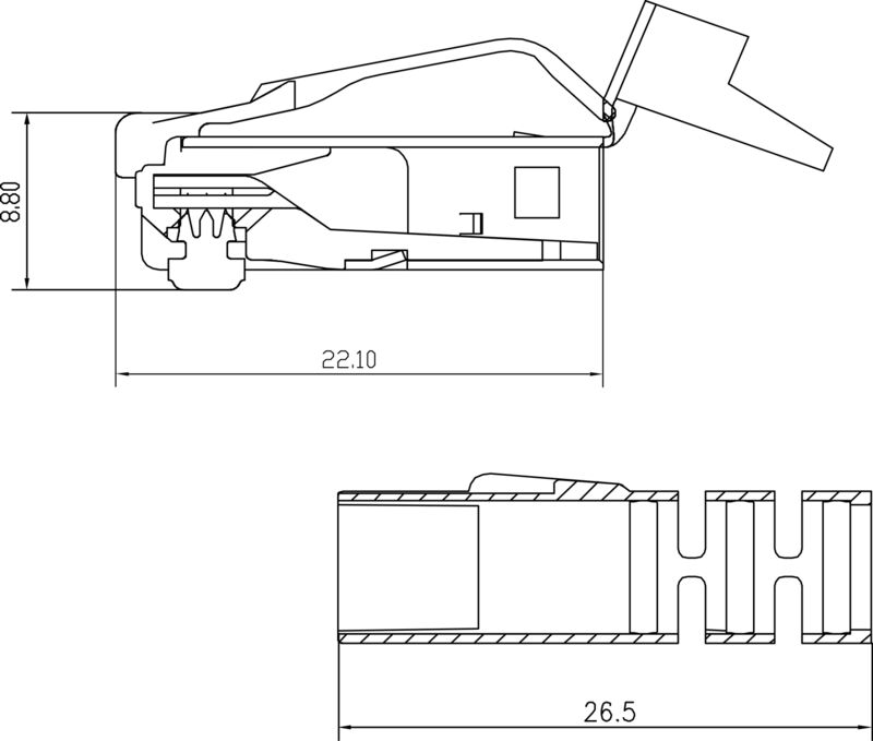 WEIDMULLER CONECTOR RJ45 ANTIDOBLADO IE-PS-RJ45-TH-BK-P