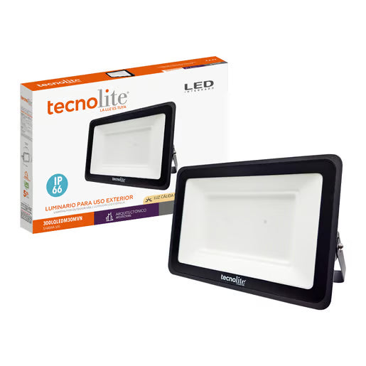 TENCOLITE REFLECTOR LED 300W EXTERIOR LUZ CALIDA BRILLANTE IP66IK