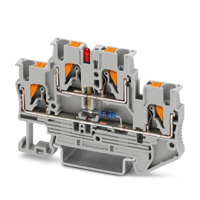 PHOENIX CONTACT CLEMA PUSH IN GRIS DOBLE PISO C/LED 12-30VDC