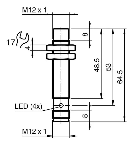PEPPERL SENSOR INDUCTIVO M12 SN 4MM SALIENTE PNP NO CONECTOR M12