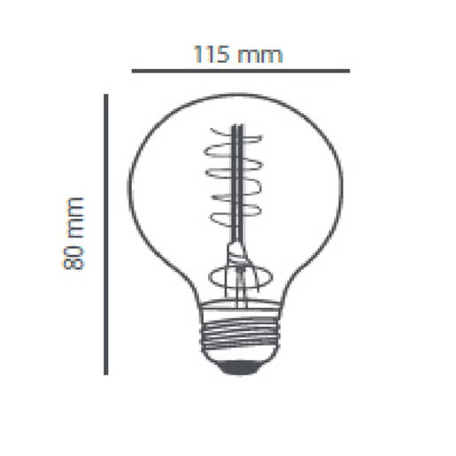 TECNOLITE FOCO G80 VINTAGE GLOBO  INCANDECENTE 35 W