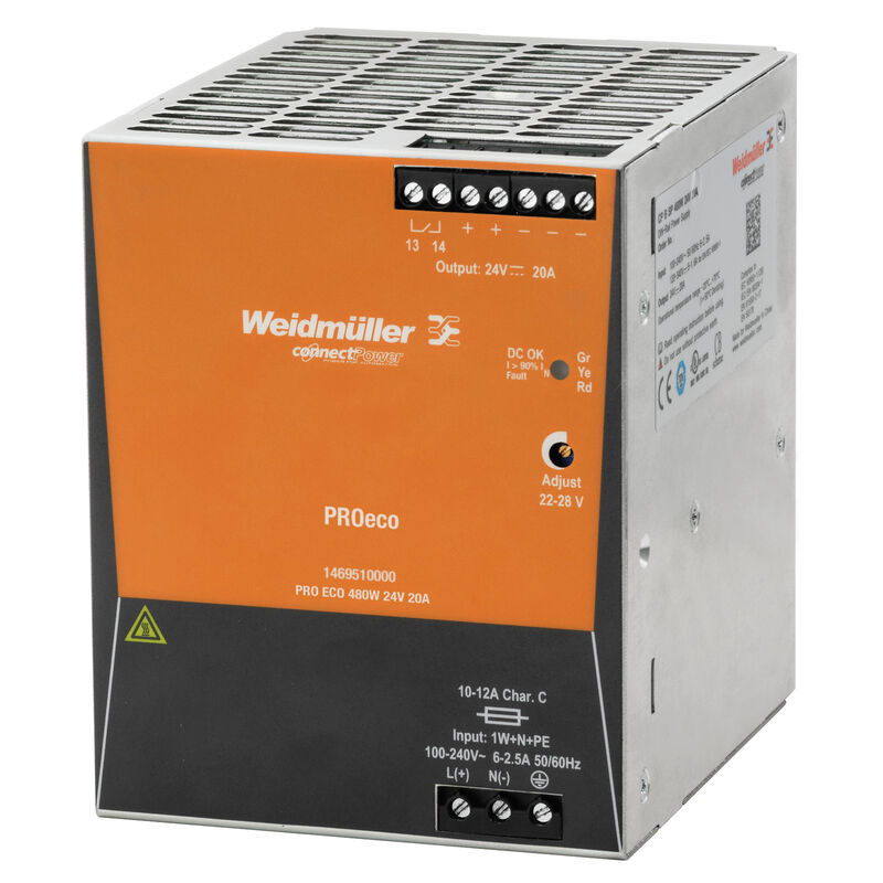WEIDMULLER FUENTE PRO ECO 1F 100-240VAC SAL 24VDC 20A