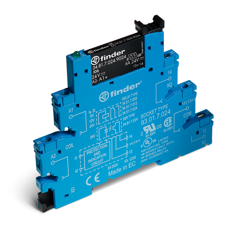 FINDER RELE TIPO CLEMA EDO SOLIDO 6A BOB 24VDC SAL 0-240VAC