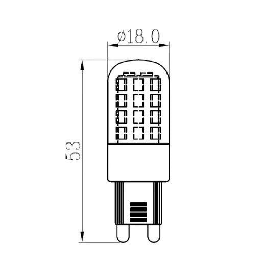 TECNOLITE FOCO CACAHUATE 3W ATENUABLE 3000K G9 127V