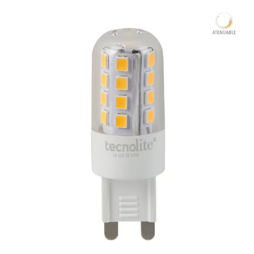TECNOLITE FOCO CACAHUATE 3W ATENUABLE 3000K G9 127V